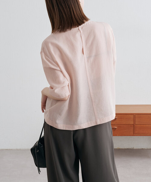 Omekashi（オメカシ）の「シアーTブラウス（シャツ/ブラウス・レディース・イエロー/オフホワイト/ピンク/ブラック・FREE）」の7枚目の写真