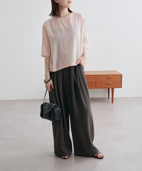 Omekashi（オメカシ）の「シアーTブラウス（シャツ/ブラウス・レディース・イエロー/オフホワイト/ピンク/ブラック・FREE）」の8枚目の写真