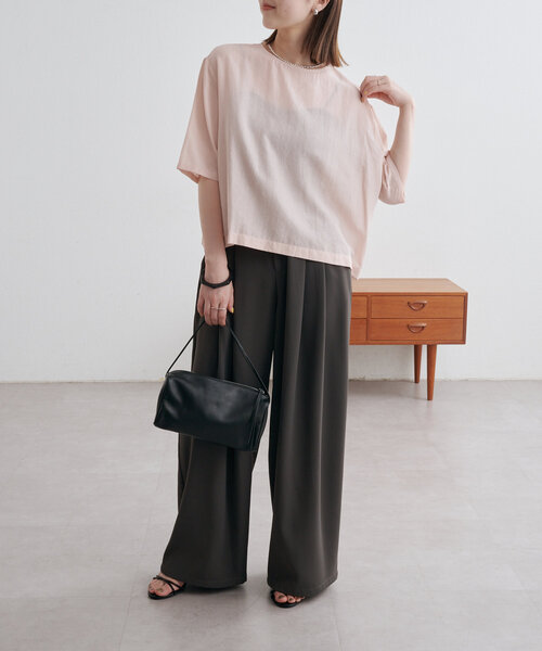 Omekashi（オメカシ）の「シアーTブラウス（シャツ/ブラウス・レディース・イエロー/オフホワイト/ピンク/ブラック・FREE）」の9枚目の写真