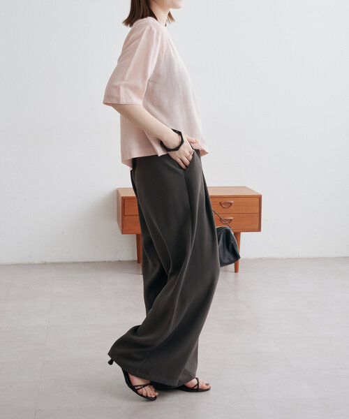 Omekashi（オメカシ）の「シアーTブラウス（シャツ/ブラウス・レディース・イエロー/オフホワイト/ピンク/ブラック・FREE）」の12枚目の写真