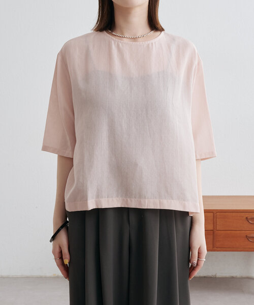 Omekashi（オメカシ）の「シアーTブラウス（シャツ/ブラウス・レディース・イエロー/オフホワイト/ピンク/ブラック・FREE）」の13枚目の写真