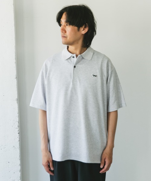 PENNEYS（ぺニーズ）の「『XLサイズ/WEB限定』『別注』PENNEYS×DOORS　THE FOX 鹿の子 ポロシャツ（ポロシャツ・メンズ・ライトグレー/ネイビー/パープル/ブルー・X-LARGE/LARGE/MEDIUM）」の6枚目の写真
