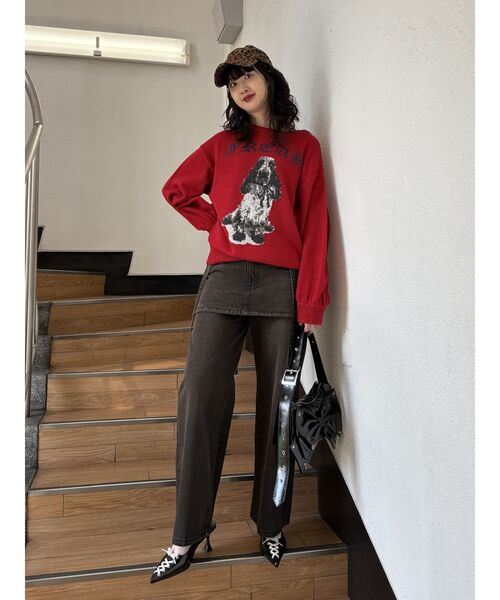 DOGジャガードルーズニット（ニット/セーター）｜jouetie（ジュエティ