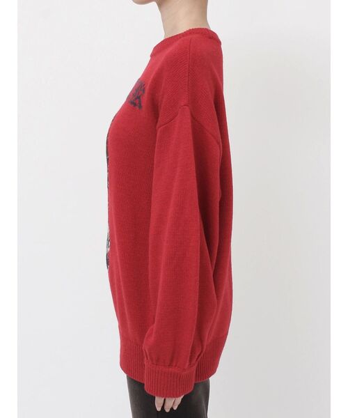 jouetie（ジュエティ）の「DOGジャガードルーズニット（ニット/セーター・レディース・レッド/グレー/ブラック・MEDIUM）」の18枚目の写真