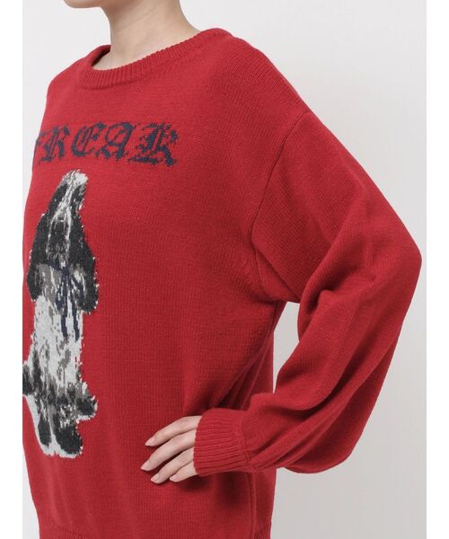 jouetie（ジュエティ）の「DOGジャガードルーズニット（ニット/セーター・レディース・レッド/グレー/ブラック・MEDIUM）」の21枚目の写真