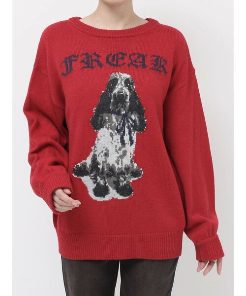 DOGジャガードルーズニット（ニット/セーター）｜jouetie（ジュエティ