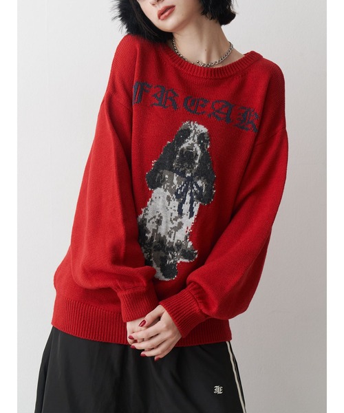 ジュエティ　赤ニット jouetie（ジュエティ）の「タートルネックニット（ニット