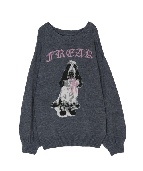 完売品 jouetie DOGジャガードルーズニット グレー ジュエティ 犬 完売品 jouetie DOGジャガードルーズニット グレー ジュエティ