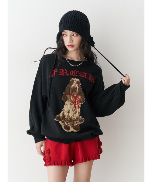 DOGジャガードルーズニット（ニット/セーター）｜jouetie（ジュエティ