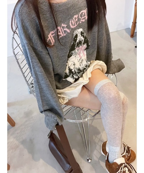 DOGジャガードルーズニット（ニット/セーター）｜jouetie（ジュエティ