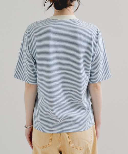 Healthknit（ヘルスニット）の「【Healthknit/ヘルスニット】Narrow Border Jersey / 抗菌・防臭（Tシャツ/カットソー・レディース・ホワイト系その他3/ブラック系その他2/ブルー系その他5・FREE）」の12枚目の写真