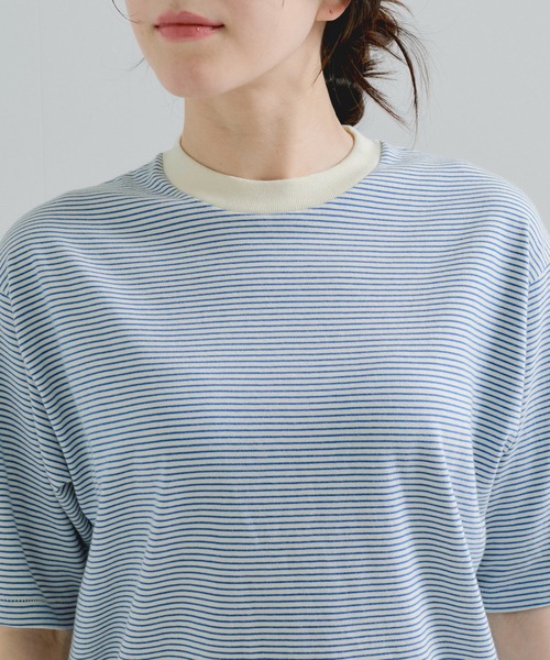 Healthknit（ヘルスニット）の「【Healthknit/ヘルスニット】Narrow Border Jersey / 抗菌・防臭（Tシャツ/カットソー・レディース・ホワイト系その他3/ブラック系その他2/ブルー系その他5・FREE）」の13枚目の写真