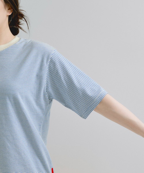 Healthknit（ヘルスニット）の「【Healthknit/ヘルスニット】Narrow Border Jersey / 抗菌・防臭（Tシャツ/カットソー・レディース・ホワイト系その他3/ブラック系その他2/ブルー系その他5・FREE）」の14枚目の写真