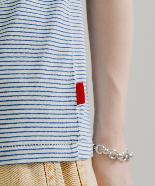 Healthknit（ヘルスニット）の「【Healthknit/ヘルスニット】Narrow Border Jersey / 抗菌・防臭（Tシャツ/カットソー・レディース・ホワイト系その他3/ブラック系その他2/ブルー系その他5・FREE）」の16枚目の写真