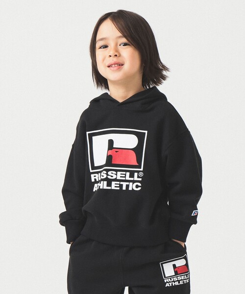 Russell Athletic(ラッセルアスレティック)の「【別注】RUSSELL ATHLETIC / スウェットパーカー 2025FW(110~150cm)(スウェット・キッズ・ブラック/ホワイト系その他3・150/140/130/120/110)」の5枚目の写真