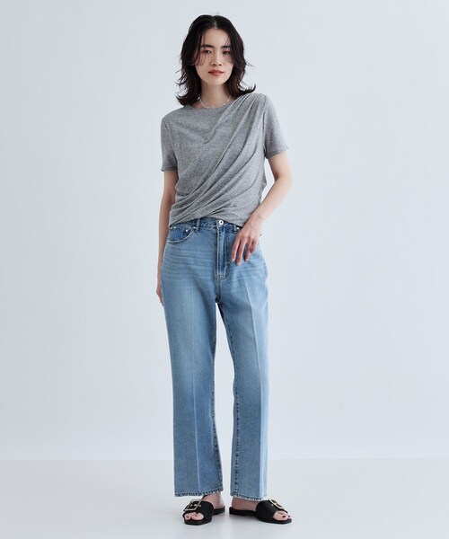 GALLEST（ギャレスト）の「バルーンドレープTシャツ（Tシャツ/カットソー・レディース・ホワイト/ライトグリーン系/グレー系4・38）」の4枚目の写真