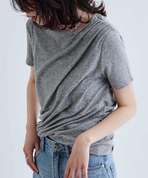 GALLEST（ギャレスト）の「バルーンドレープTシャツ（Tシャツ/カットソー・レディース・ホワイト/ライトグリーン系/グレー系4・38）」の6枚目の写真