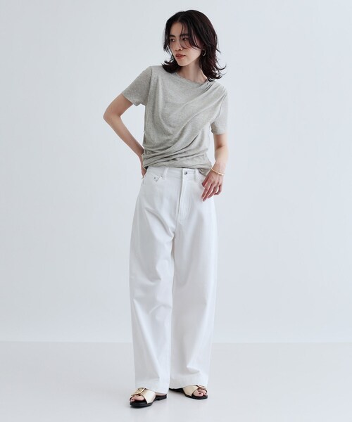 GALLEST（ギャレスト）の「バルーンドレープTシャツ（Tシャツ/カットソー・レディース・ホワイト/ライトグリーン系/グレー系4・38）」の8枚目の写真