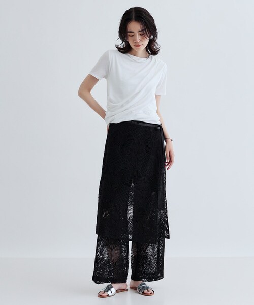 GALLEST（ギャレスト）の「バルーンドレープTシャツ（Tシャツ/カットソー・レディース・ホワイト/ライトグリーン系/グレー系4・38）」の12枚目の写真