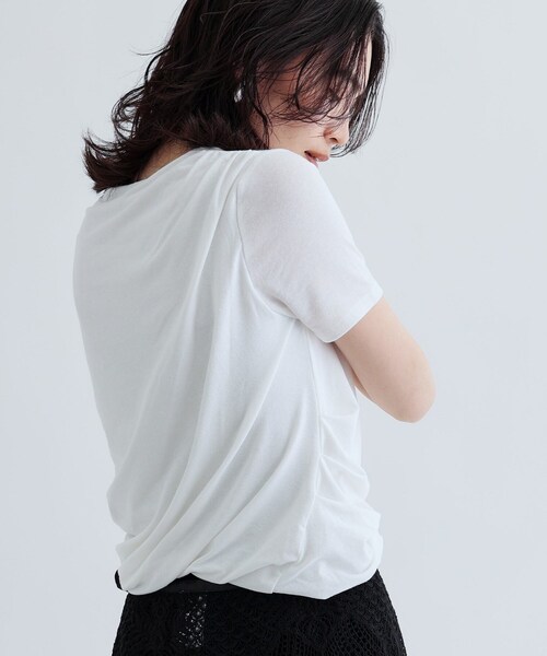 GALLEST（ギャレスト）の「バルーンドレープTシャツ（Tシャツ/カットソー・レディース・ホワイト/ライトグリーン系/グレー系4・38）」の14枚目の写真