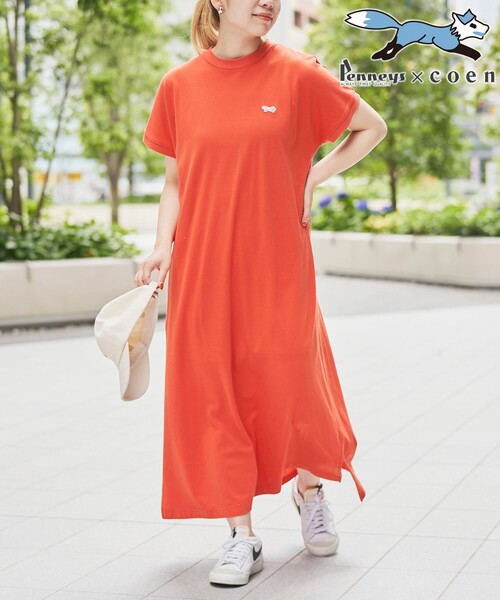 PENNEYS（ぺニーズ）の「PENNEYS（ぺニーズ）別注 カノコフレアワンピース（ワンピース・レディース・ブラック/ライトグレー/オレンジ/ロイヤルブルー・M/L）」の4枚目の写真