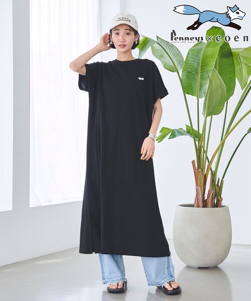 PENNEYS（ぺニーズ）の「PENNEYS（ぺニーズ）別注 カノコフレアワンピース（ワンピース・レディース・ブラック/ライトグレー/オレンジ/ロイヤルブルー・M/L）」の2枚目の写真