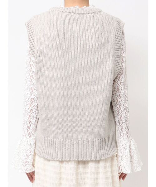 merry jenny（メリージェニー）の「bouquet sweater vest（ベスト・レディース・ブラウン/ブルー/アイボリー/グレー・FREE）」の11枚目の写真