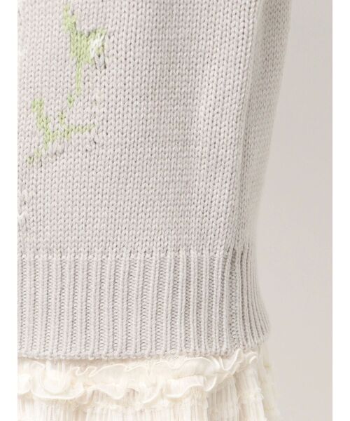 merry jenny（メリージェニー）の「bouquet sweater vest（ベスト・レディース・ブラウン/ブルー/アイボリー/グレー・FREE）」の9枚目の写真