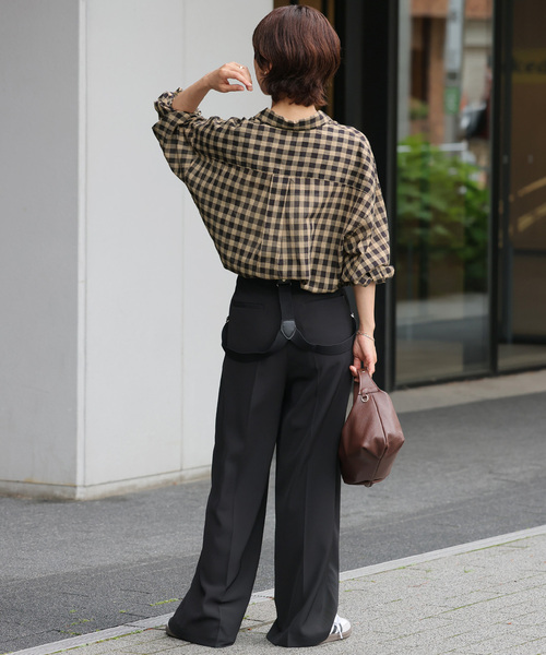 JOURNAL STANDARD relume（ジャーナルスタンダード　レリューム）の「《追加》コットンローンチェックオーバーサイズシャツ（シャツ/ブラウス・レディース・ベージュ/レッド/グリーン・FREE）」の18枚目の写真
