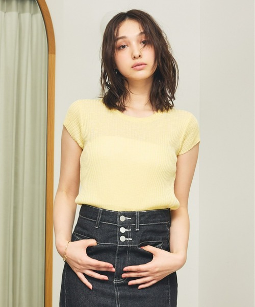 Olu.（オルドット）の「サイドギャザーリボントップス（Tシャツ/カットソー・レディース・イエロー/ライトブルー/ホワイト・FREE）」の10枚目の写真