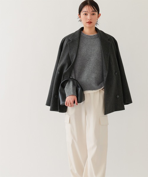 UR'S（ユアーズ）の「ヤクライククルーネックニット（ニット/セーター・レディース・レッド/杢グレー/ダークブラウン/ブラック/ホワイト・M/L/S）」の20枚目の写真