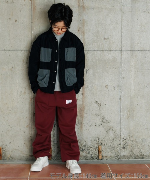 MAKE YOUR DAY（メイクユアデイ）の「バイカラージャケット■150.160cm（その他アウター・キッズ・ブラック/カーキ・150/160）」の7枚目の写真