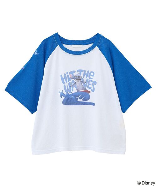 セール】スティッチ/シアー半袖ラグランTシャツ（Tシャツ