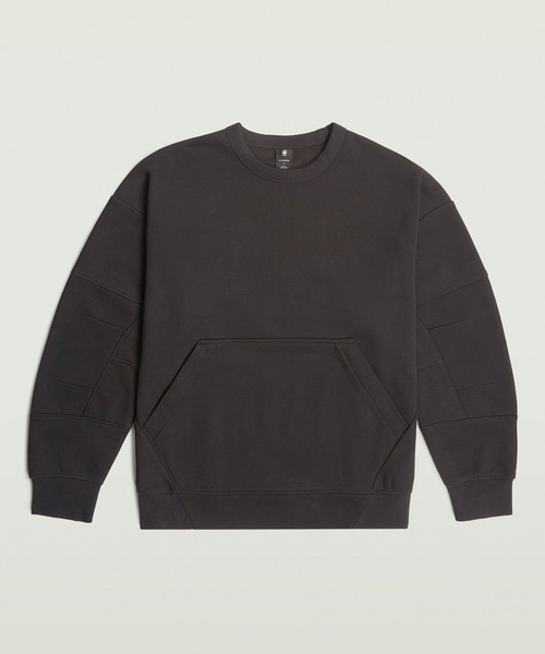 G-STAR(ジースター)の「Constructed Loose Sweater/立体裁断スリーブシームデザインオーバーサイズスウェット/トレーナー(スウェット・メンズ・ダークブラック/ダークオリーブ・SMALL/X-LARGE/LARGE/MEDIUM/X-SMALL)」の3枚目の写真