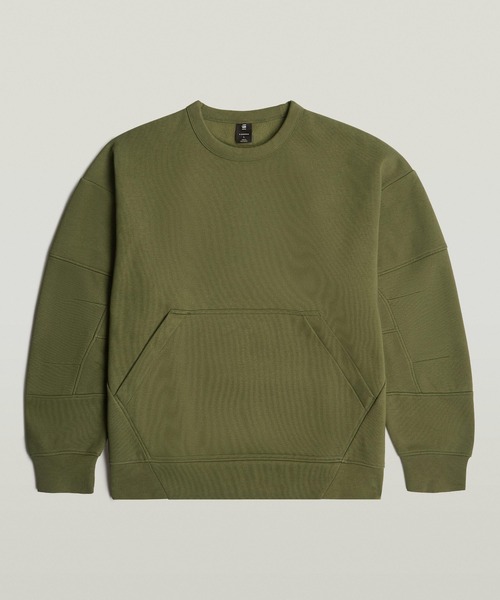 G-STAR(ジースター)の「Constructed Loose Sweater/立体裁断スリーブシームデザインオーバーサイズスウェット/トレーナー(スウェット・メンズ・ダークブラック/ダークオリーブ・SMALL/X-LARGE/LARGE/MEDIUM/X-SMALL)」の4枚目の写真