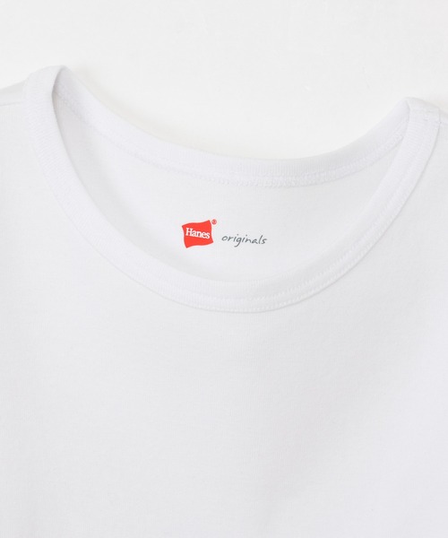HANES(ヘインズ)の「【Hanes/ヘインズ】レディース ロングTシャツ(Tシャツ/カットソー・レディース・ホワイト/ブラック・FREE)」の9枚目の写真