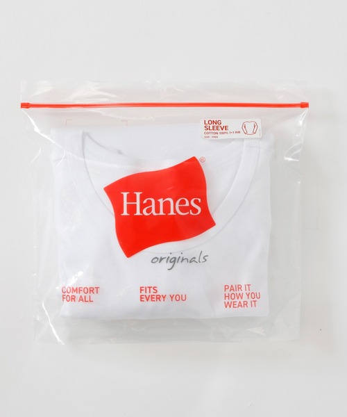HANES(ヘインズ)の「【Hanes/ヘインズ】レディース ロングTシャツ(Tシャツ/カットソー・レディース・ホワイト/ブラック・FREE)」の10枚目の写真