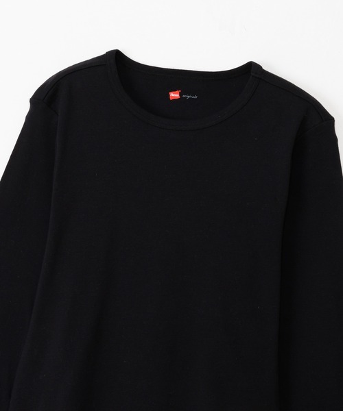 HANES(ヘインズ)の「【Hanes/ヘインズ】レディース ロングTシャツ(Tシャツ/カットソー・レディース・ホワイト/ブラック・FREE)」の4枚目の写真