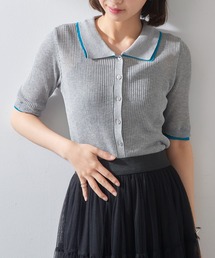 【MAISON BREEZE reveur】配色リブニットポロシャツ DTK
