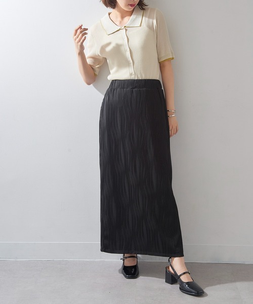 MAISON BREEZE reveur（メゾンブリーズレヴール）の「【MAISON BREEZE reveur】配色リブニットポロシャツ DTK（ポロシャツ・レディース・チャコールグレー/グレー/ブラウン/アイボリー・FREE）」の21枚目の写真