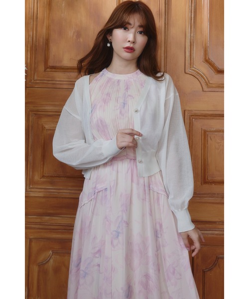 【美品】herlipto Lauris Chiffon Long Dress Ｓ 8月上旬発送】【honey lemon】Lauris Chiffon Long Dress