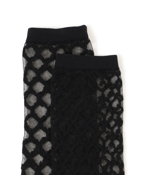 maturely(マチュアリー)の「maturely / ワイヤー メッシュ シアー ハイソックス(ソックス/靴下・レディース・ブラック/ホワイト・ONE SIZE)」の4枚目の写真
