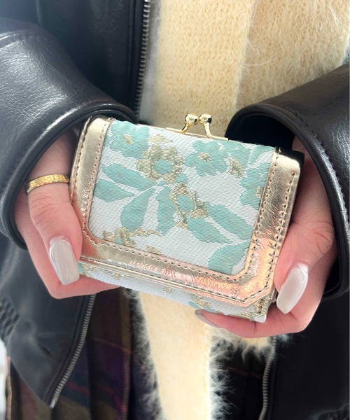 Casselini（キャセリーニ）の「Casselini(キャセリーニ)ジャガードウォレット（財布・レディース・サックスブルー/オレンジ/ブラック/ベージュ/グレー/ピンク・FREE）」の4枚目の写真