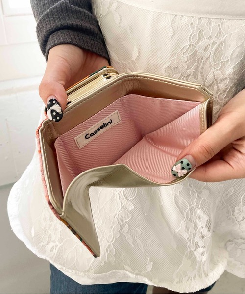 Casselini（キャセリーニ）の「Casselini(キャセリーニ)ジャガードウォレット（財布・レディース・サックスブルー/オレンジ/ブラック/ベージュ/グレー/ピンク・FREE）」の8枚目の写真