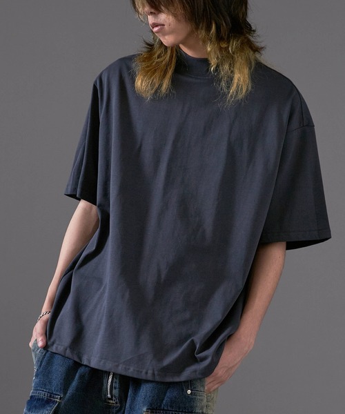 Theater code(シアターコード)の「Basic Mock Neck Design T-Shirt / ベーシック モックネックデザインTシャツ(Tシャツ/カットソー・メンズ・ブラック/アッシュグレー/ホワイト/カーキ/ダークグレー・M/L)」の4枚目の写真