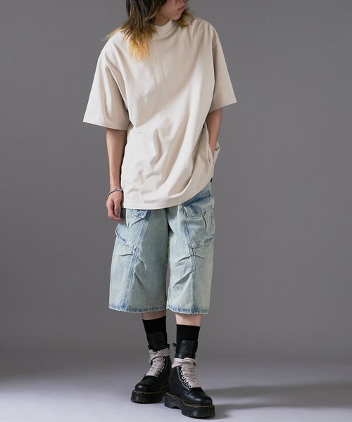 Theater code(シアターコード)の「Basic Mock Neck Design T-Shirt / ベーシック モックネックデザインTシャツ(Tシャツ/カットソー・メンズ・ブラック/アッシュグレー/ホワイト/カーキ/ダークグレー・M/L)」の20枚目の写真