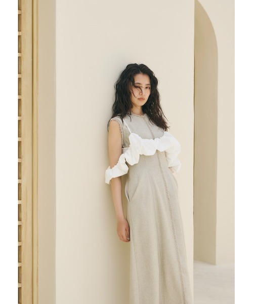 NOTREemor（ノートルエモア）の「shell silhouette bustier（ワンピース・レディース・ブラック/ライトベージュ/ホワイト系その他・FREE）」の2枚目の写真