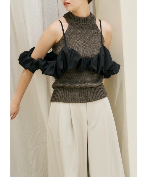 NOTREemor（ノートルエモア）の「shell silhouette bustier（ワンピース・レディース・ブラック/ライトベージュ/ホワイト系その他・FREE）」の5枚目の写真