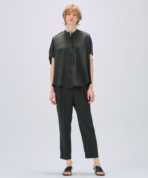 cloenc（クロエンス）の「【セットアップ／手洗い可】ドライタッチバルーンフォルムブラウス（シャツ/ブラウス・レディース・グレー/ダークブラウン/スミクロ・02）」の12枚目の写真