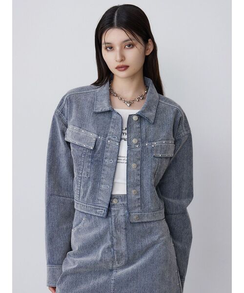 セール】【セットアップ対応】フロッキーデニムジャケット